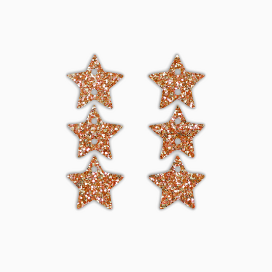 Triple Star Dangle, Christmas Acrylic Shape - earring findings for jewellery making