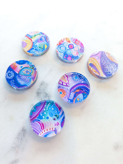 Clear Acrylic - 2cm Circle - Studs - Whimsical - 33