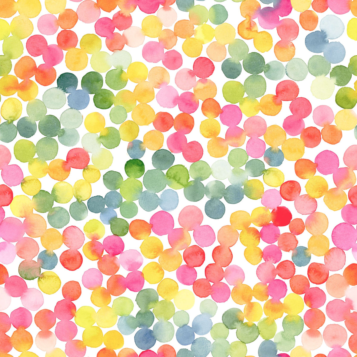 Clear Acrylic - 2cm Flower 2 - 1 Hole - Watercolour - 11