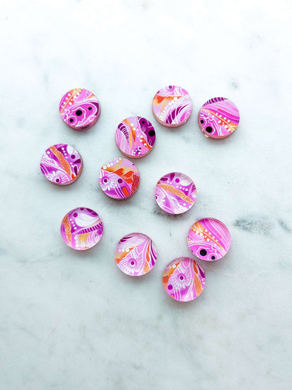 Clear Acrylic - 1.5cm Circle - Stud - Whimsical - 72