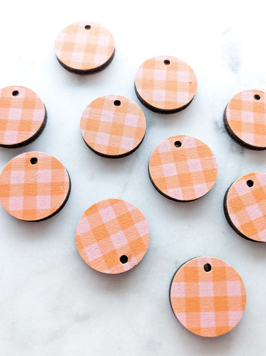 UV printed wood earring blanks - 2cm circle, Australiana - jewellery making