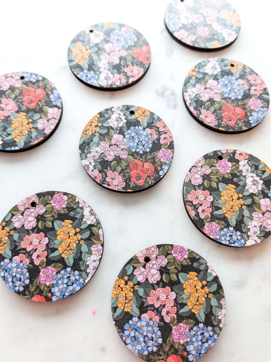 UV printed wood earring blanks - 4cm circle, Australiana - jewellery making