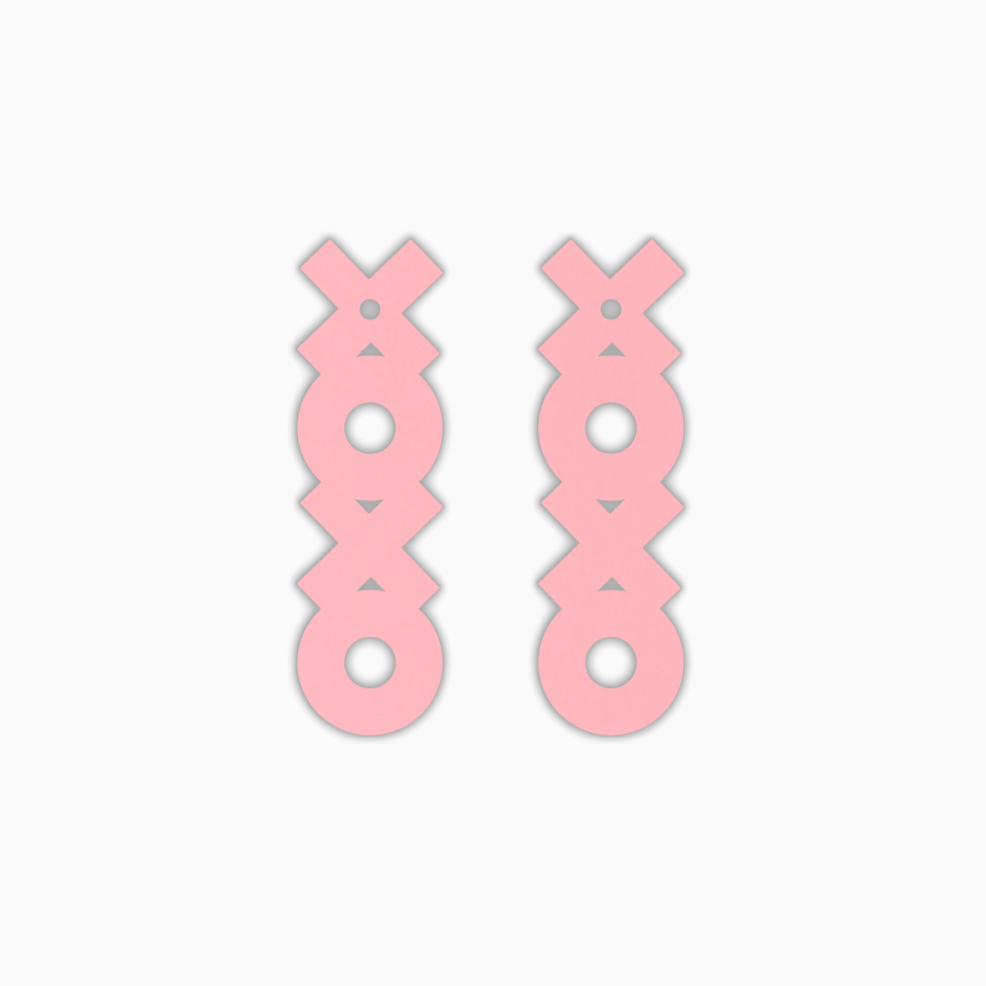 Stacked XOXO Dangle, Valentines Acrylic Shape - earring findings for jewellery making