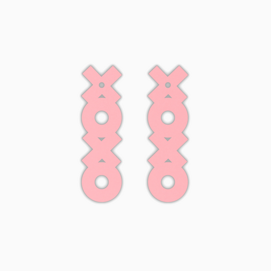 Stacked XOXO Dangle, Valentines Acrylic Shape - earring findings for jewellery making