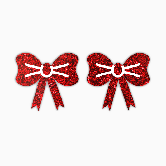 Bow, Christmas Acrylic Shape - earring findings for jewellery making