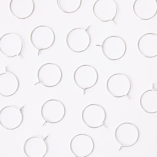 15mm Silver Hoop Earrings in Stainless Steel (304)