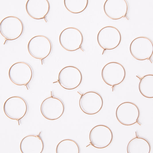 15mm Rose Gold Hoop Earrings in Stainless Steel (304)