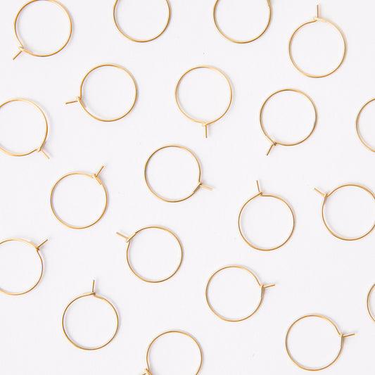 15mm Gold Hoop Earrings in Stainless Steel (304)