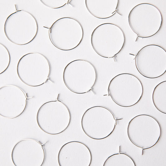 25mm Silver Hoop Earrings in Stainless Steel (304)