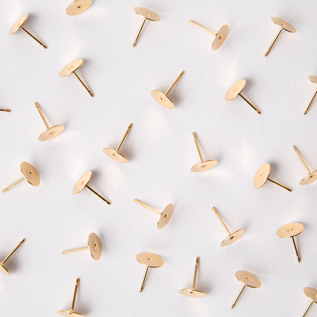 Gold 8mm Earring Posts in Surgical Steel (316L)