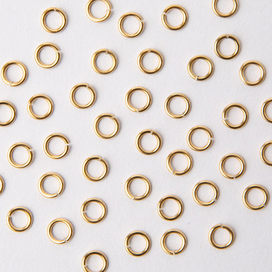 6mm Gold Stainless Steel Jump Ring (304) - earring findings for jewellery making