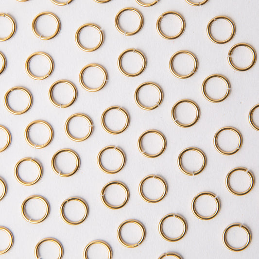 10mm Gold Stainless Steel Jump Ring (304) - earring findings for jewellery making