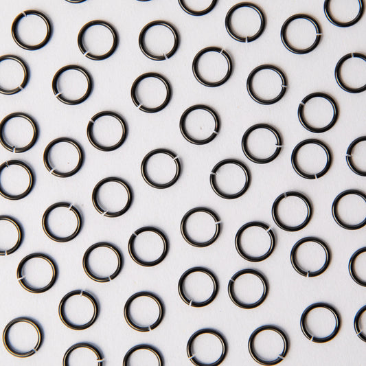 10mm Black Stainless Steel Jump Ring (304) - earring findings for jewellery making