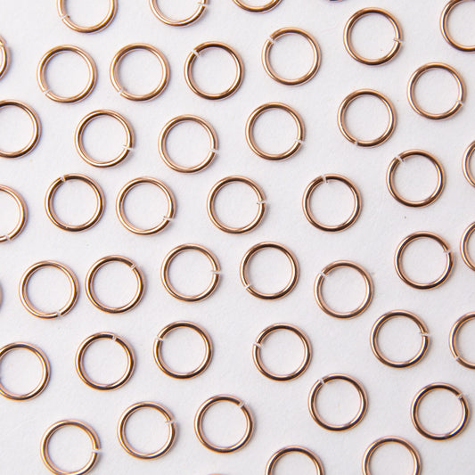 10mm Rose Gold Stainless Steel Jump Rings (304) - earring findings for jewellery making