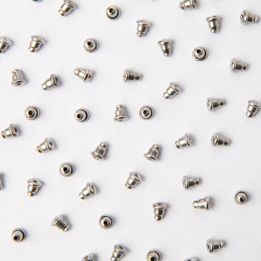 Steel Bullet Earring Backs in Stainless Steel (304)