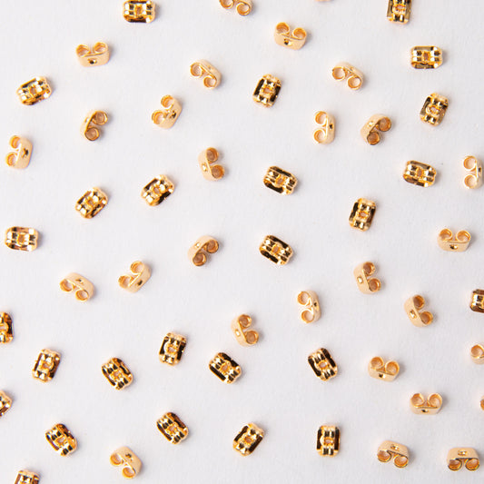 Gold Butterfly Earring Backs in Surgical Steel (316L)