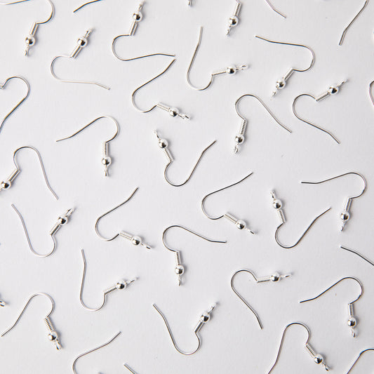 Silver Shepherd Hook Earrings in Surgical Steel (316L)