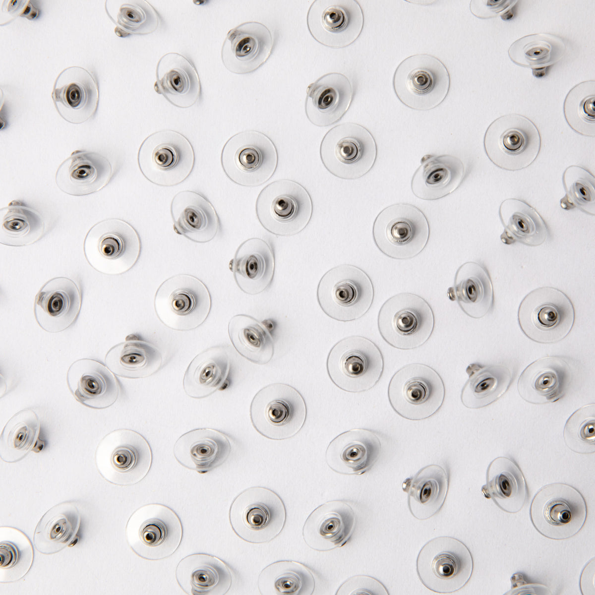 Steel Plastic Disc Earring Backs in Stainless Steel (304)