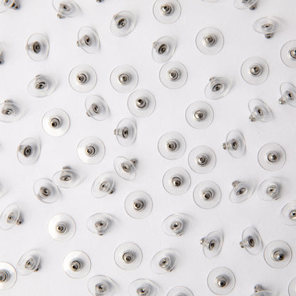 Steel Plastic Disc Earring Backs in Stainless Steel (304)