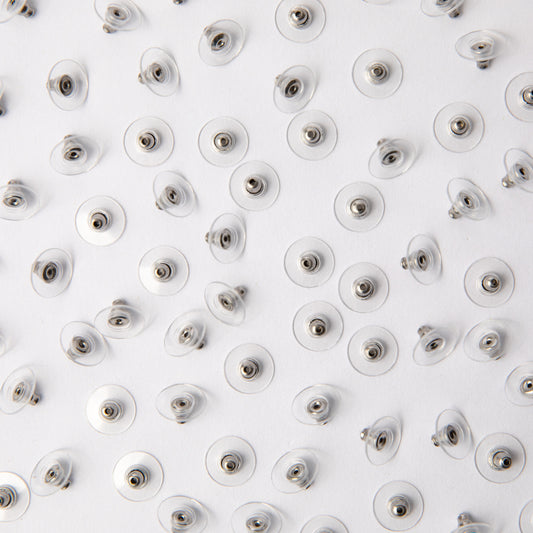 Steel Plastic Disc Earring Backs in Stainless Steel (304)