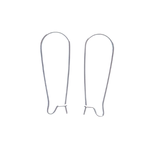 33mm Kidney Hook Silver Surgical Stainless Steel (304) Earrings