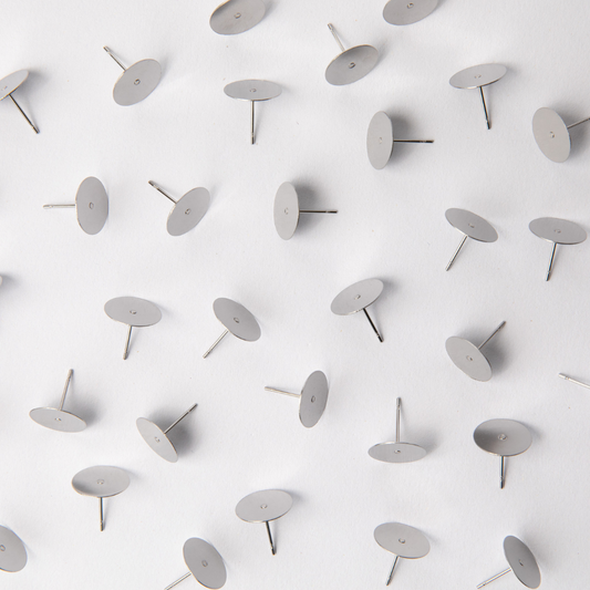 12mm Earring Posts in Stainless Steel (304)