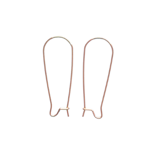 33mm Kidney Hook Rose Gold Stainless Steel (304) Earrings