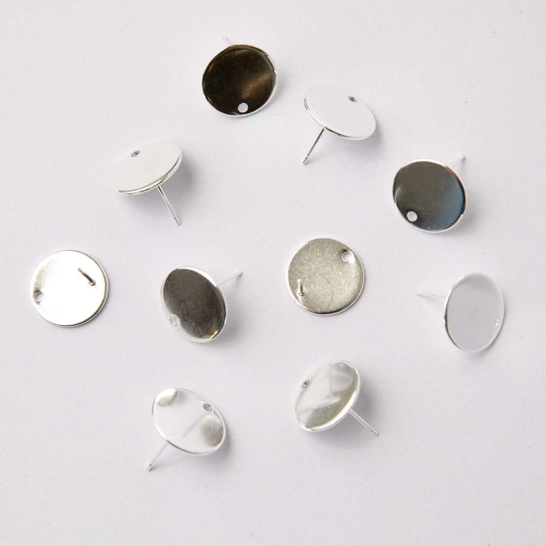 15mm Silver Circle Stainless Steel (304) Decorative Earrings