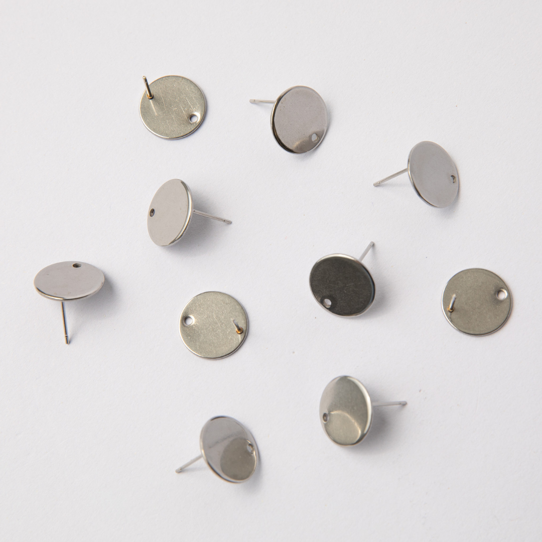 15mm Steel Circle Stainless Steel (304) Decorative Earrings