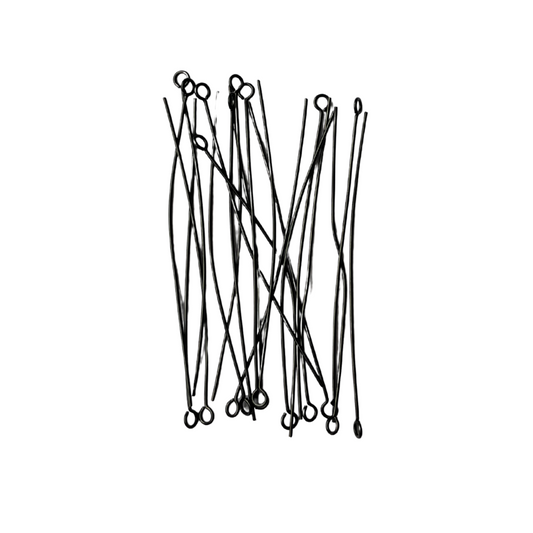 60mm Black Stainless Steel Eye Pins - earring findings for jewellery making