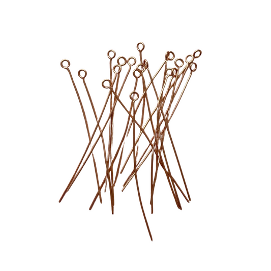 50mm Rose Gold Stainless Steel Eye Pins - earring findings for jewellery making