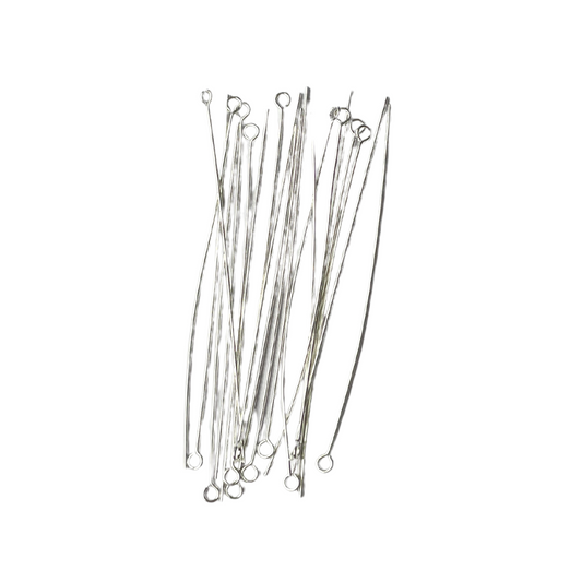 70mm Silver Stainless Steel Eye Pins - earring findings for jewellery making