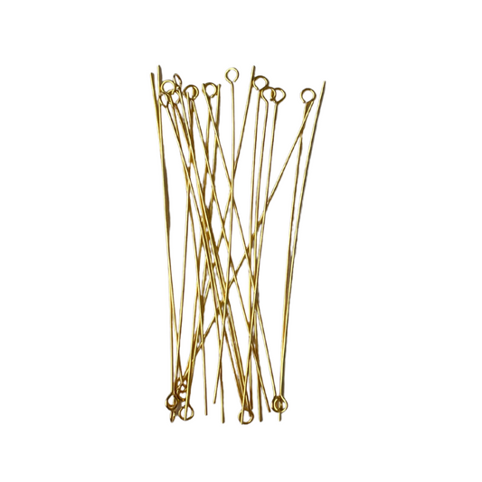 70mm Gold Stainless Steel Eye Pins - earring findings for jewellery making