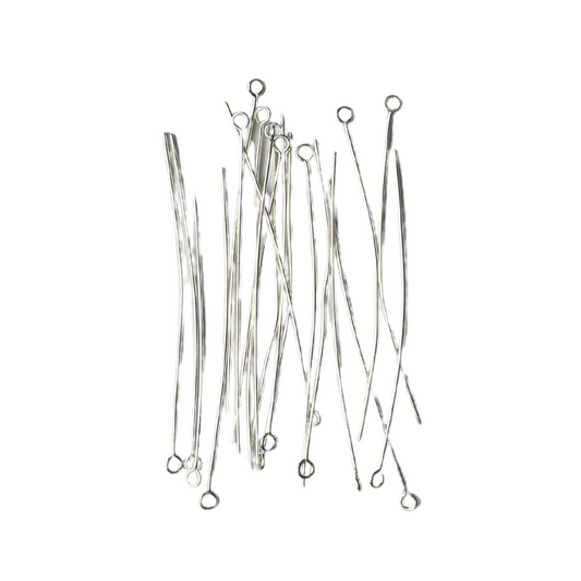 60mm Silver Stainless Steel Eye Pins - earring findings for jewellery making