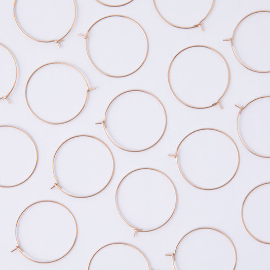 30mm Rose Gold Hoop Earrings in Stainless Steel (304)