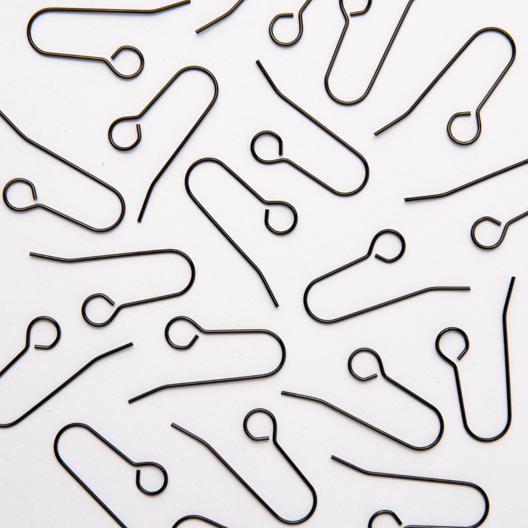 35mm Black All In One Black Hook Earrings in Stainless Steel (304)
