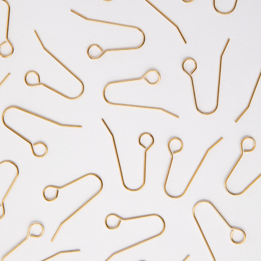 35mm Gold All In One Hook Earrings - Stainless Steel (304) - 20 pieces
