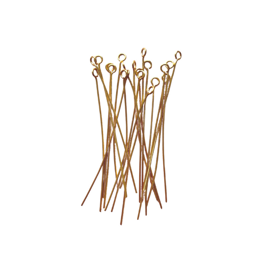 50mm Gold Stainless Steel Eye Pins - earring findings for jewellery making