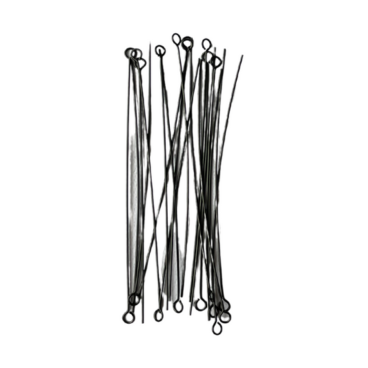 70mm Black Stainless Steel Eye Pins - earring findings for jewellery making