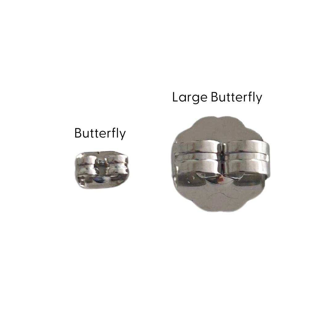 Gold Large Butterfly Stainless Steel (304) Earring Backs - 100 pieces