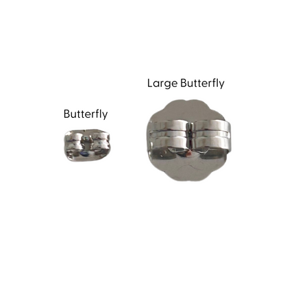 Gold Large Butterfly Stainless Steel (304) Earring Backs - 100 pieces