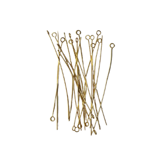 60mm Gold Stainless Steel Eye Pins - earring findings for jewellery making