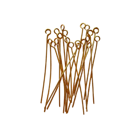 40mm Gold Stainless Steel Eye Pins - earring findings for jewellery making