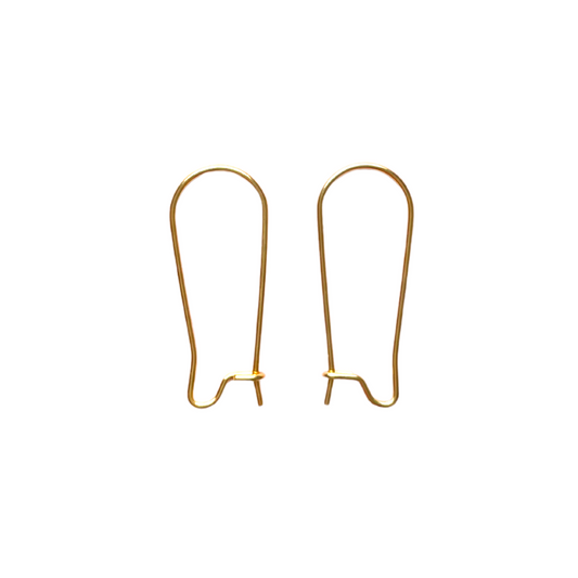 25mm Kidney Hook Gold Stainless Steel (304) Earrings