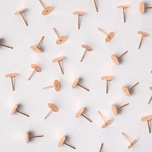 Rose Gold 8mm Earring Posts in Surgical Steel (316L)