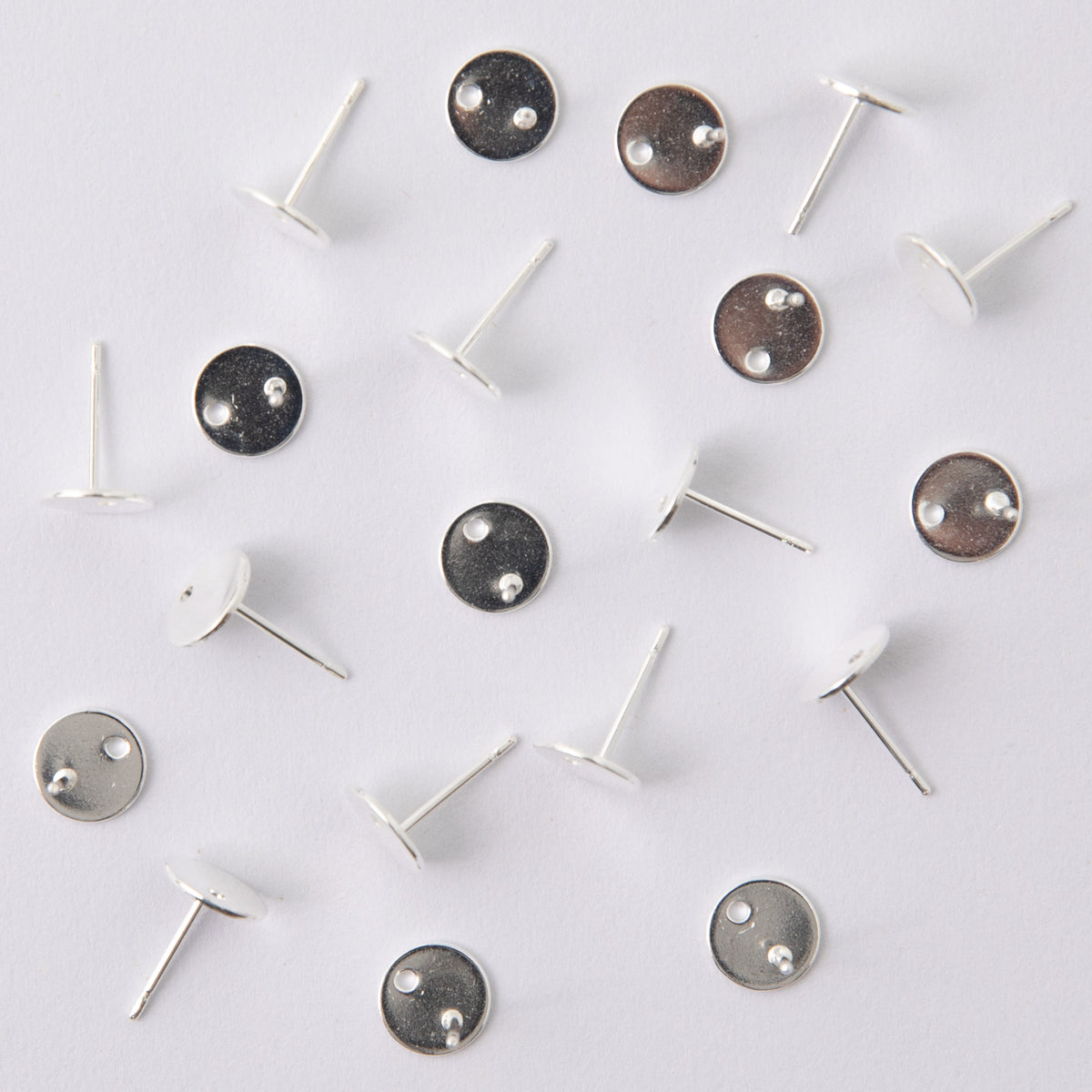 8mm Silver Circle Stud Top Earring Posts | Surgical Stainless Steel 304 ...