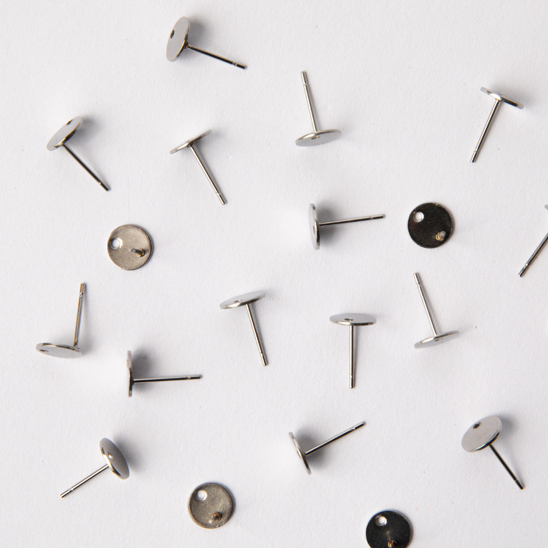 8mm Steel Circle Stainless Steel (304) Decorative Earrings