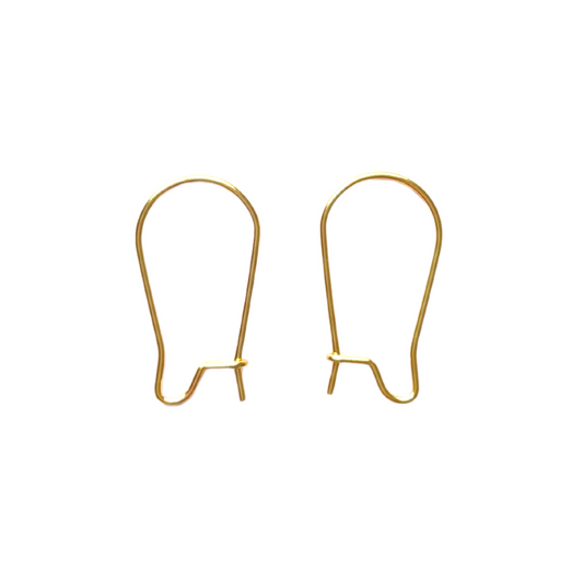 20mm Kidney Hook Gold Surgical Stainless Steel (304) Earrings
