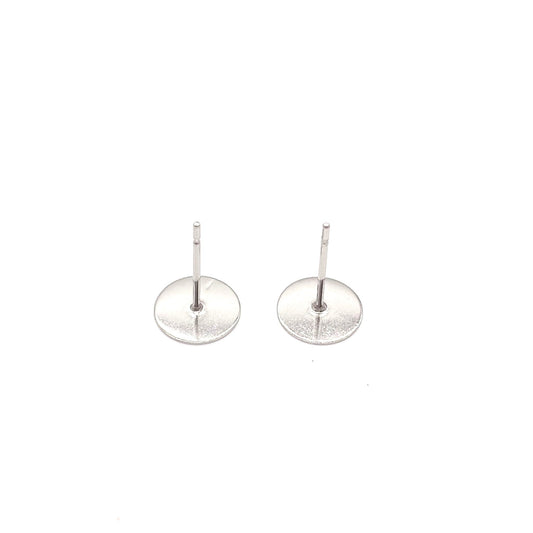 8mm Earring Posts - Stainless Steel (304) - 100 pieces