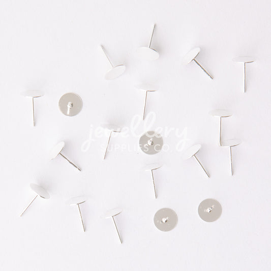 8mm Earring Posts in 925 Sterling Silver (20pcs)